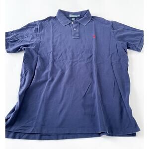 Polo Ralph Lauren Navy Blue Polo Shirt with Red Logo Men's Size XXL